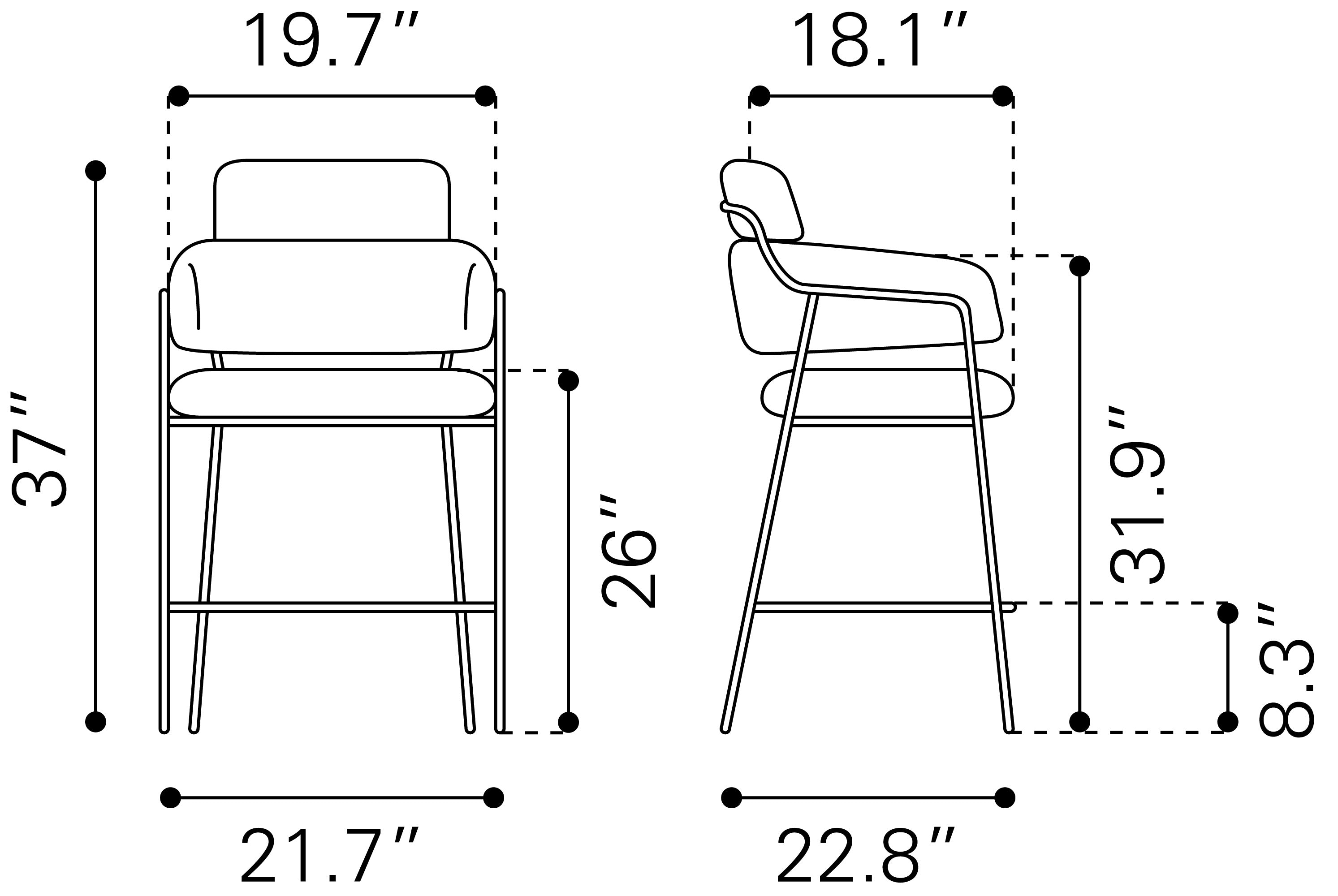 Marcel Counter Stool Brown