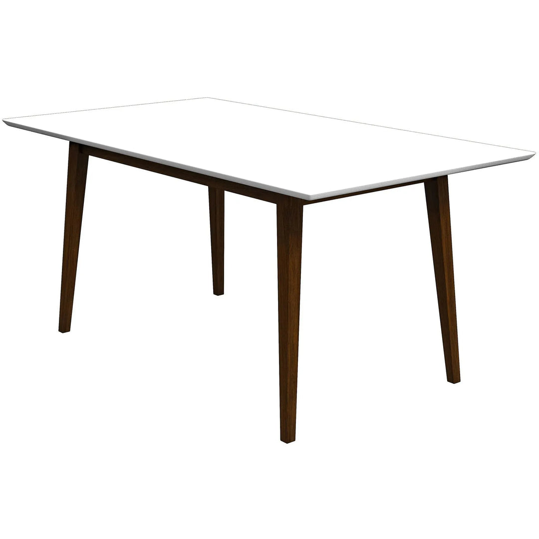 Mary Modern Style Solid Wood Rectangular Dining Kitchen Table 63" White
