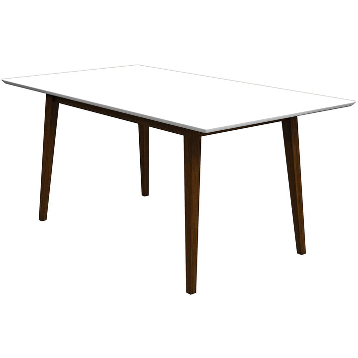Mary Modern Style Solid Wood Rectangular Dining Kitchen Table 63" White