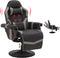 Massage Video Gaming Recliner Chair - Ergonomic Backrest & Seat Height Adjustment Swivel Recliner - PU Leather High Back