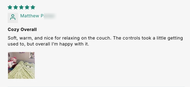 Faux Fur Heated Blanket – Plush Bubble Texture, Throw to King customer review screenshot 5