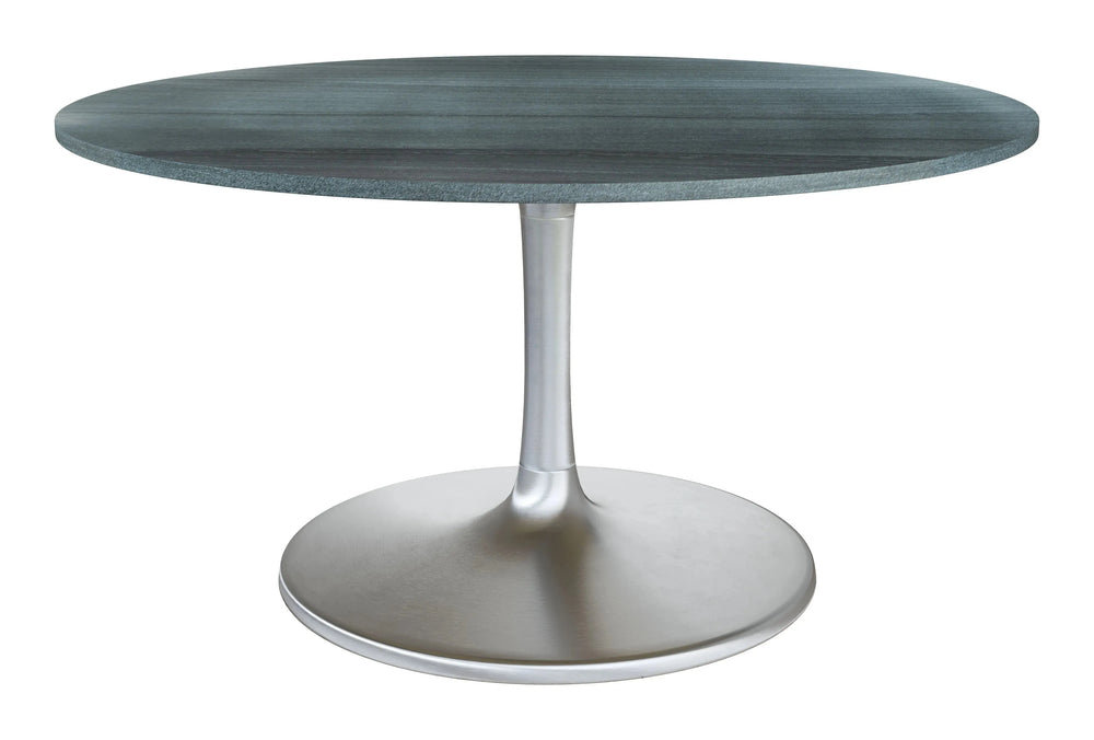 Metropolis Dining Table 60 Inch Gray & Silver