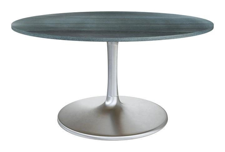 Metropolis Dining Table 60 Inch Gray & Silver
