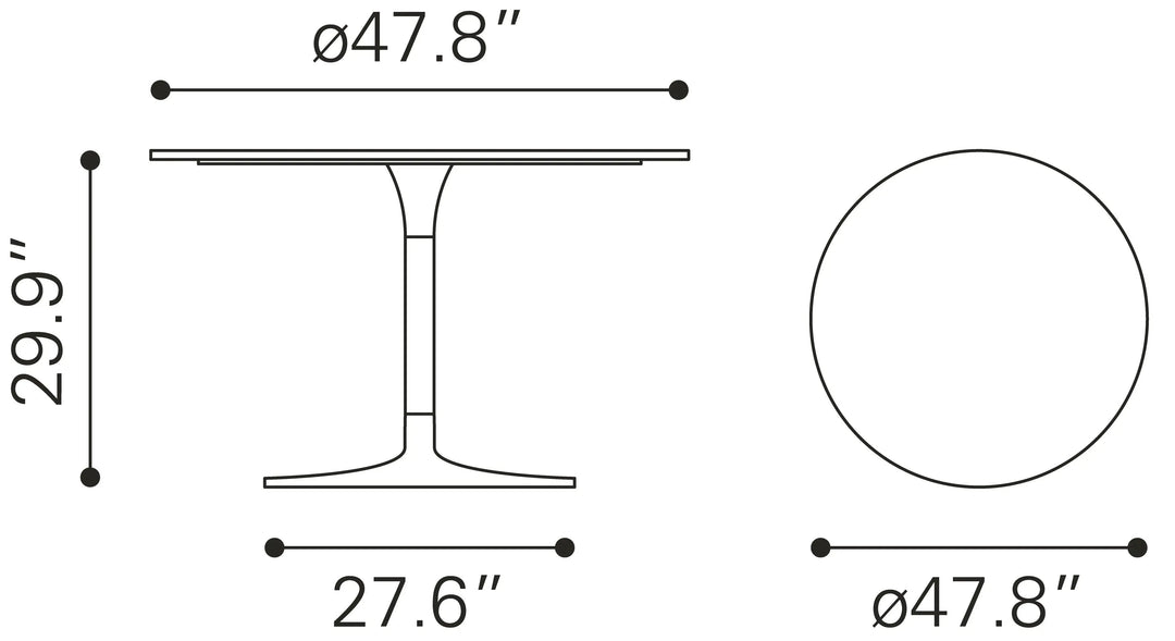 Metropolis Dining Table Gray & Silver