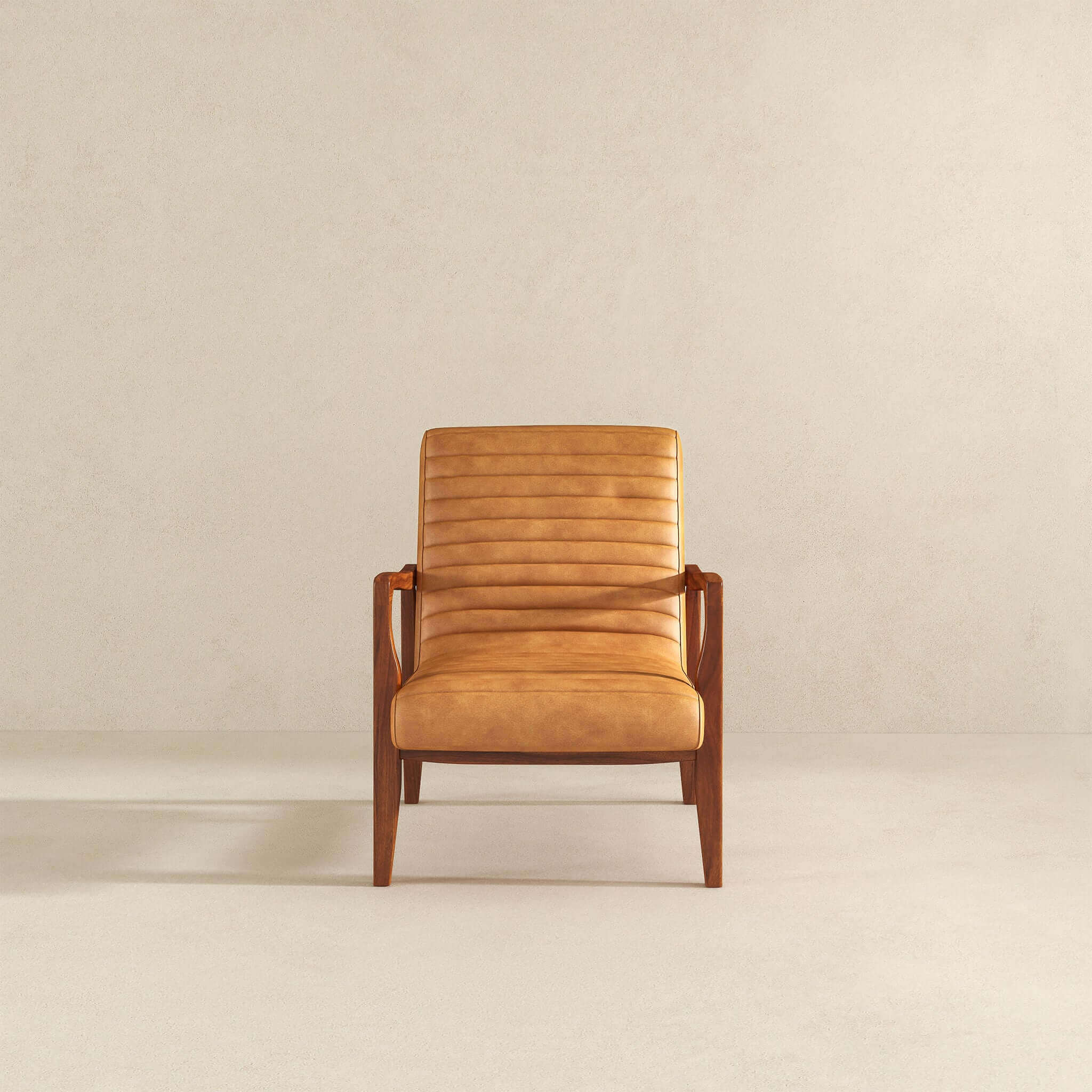 Micah Genuine Tan Leather Accent Chair