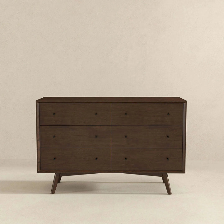 Mid Century Modern Walnut Dresser 6 Drawer