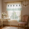 Semi-Sheer Mint Door Curtain Valance Half Curtain Bowknot Kitchen Short Curtain Tier cafe Curtain,59x15 inch