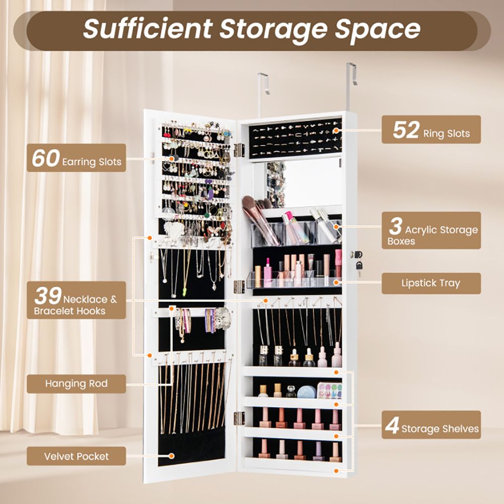  Mirror Jewelry Armoire