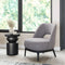 Gray Polyester Upholstered Accent Chair – Ash Wood Base & Steel Legs | Living Room Furniture | Trufairs