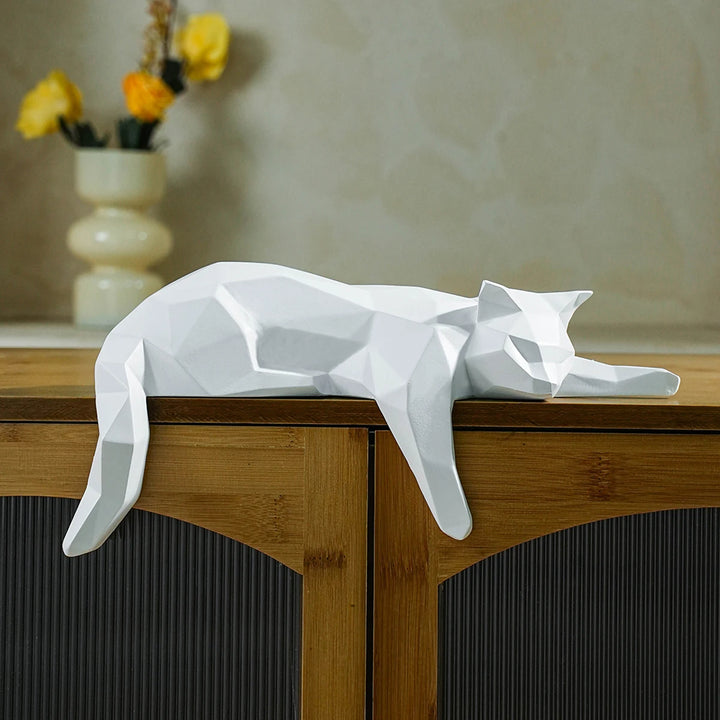 Modern Lying Cat Figurine
