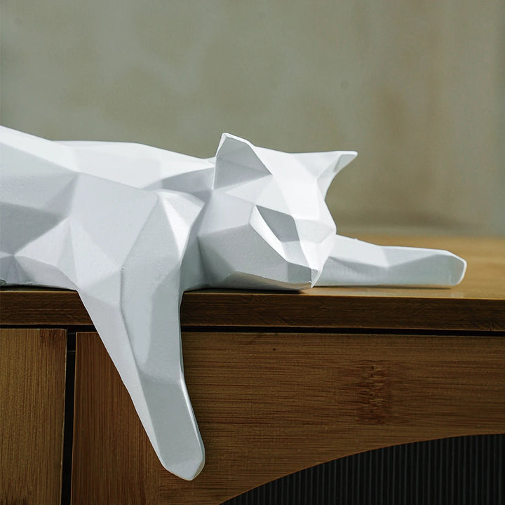 Modern Lying Cat Figurine