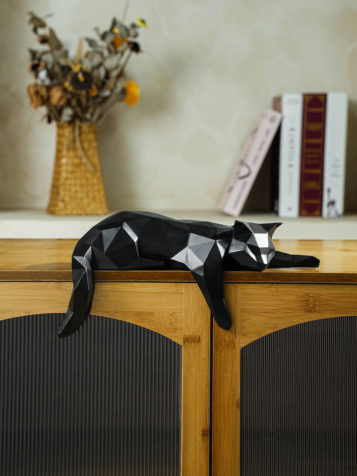 Modern Lying Cat Figurine