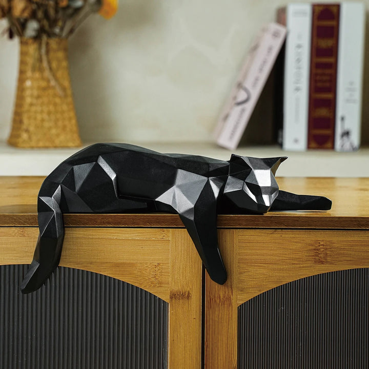 Modern Lying Cat Figurine