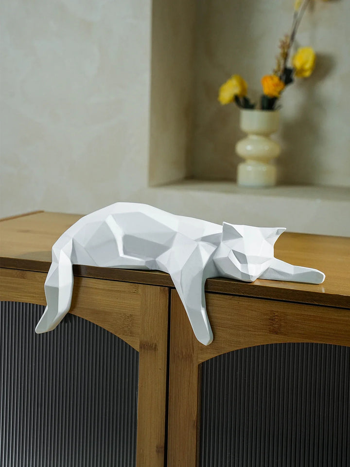 Modern Lying Cat Figurine