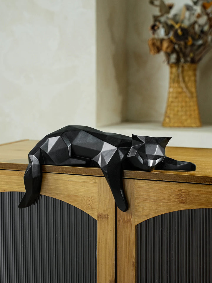 Modern Lying Cat Figurine