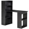 HOMCOM Modern 47" Computer Desk with Bookshelf Black Office Desk Compact Crafting Table