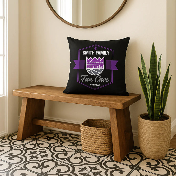 Premium and stylish  18" x 18" NBA Sacramento Kings Dominion Personalized Throw Pillow