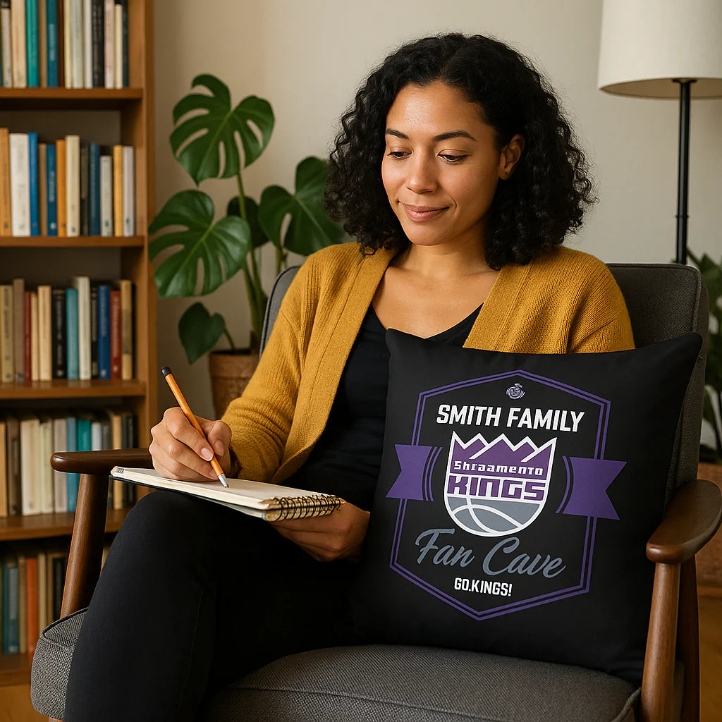Premium and stylish  18" x 18" NBA Sacramento Kings Dominion Personalized Throw Pillow