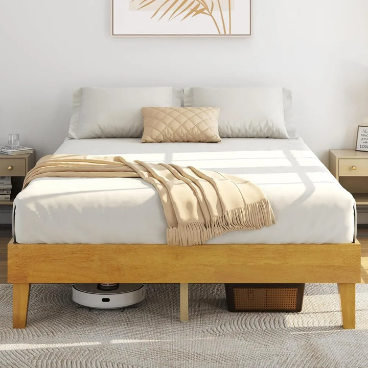 Natural Solid Wood Platform Bed 