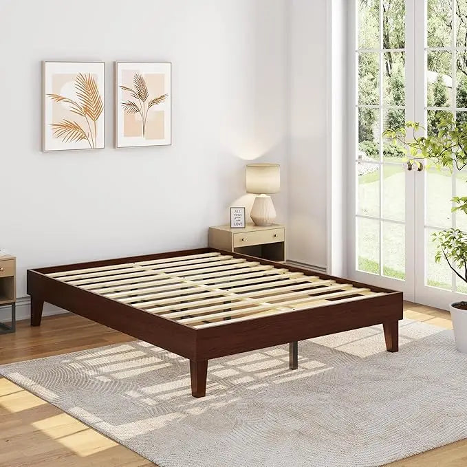 Natural Solid Wood Platform Bed 