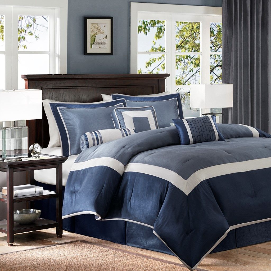 Navy California King Bedding