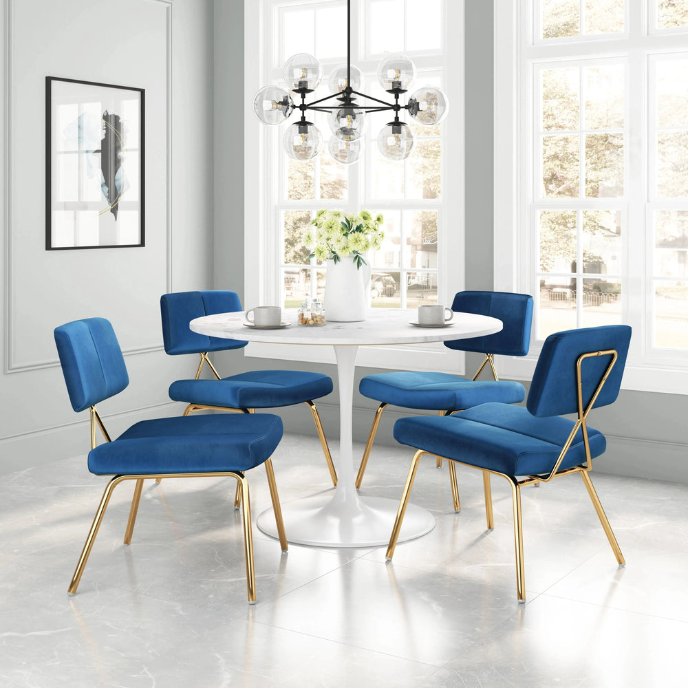 Nicole Accent Chair Blue & Gold