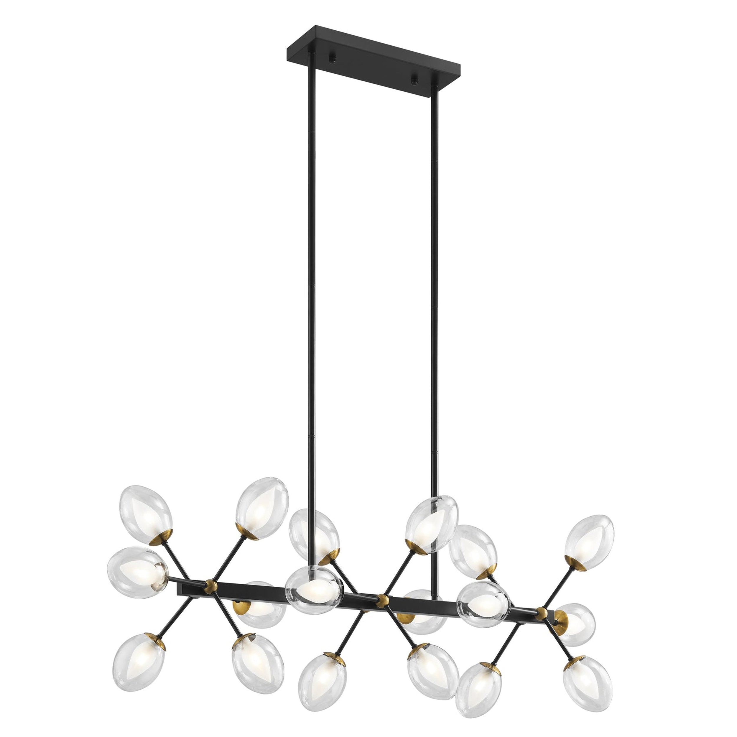 Nodus Crystal Rectangular Chandelier // 18 Lights