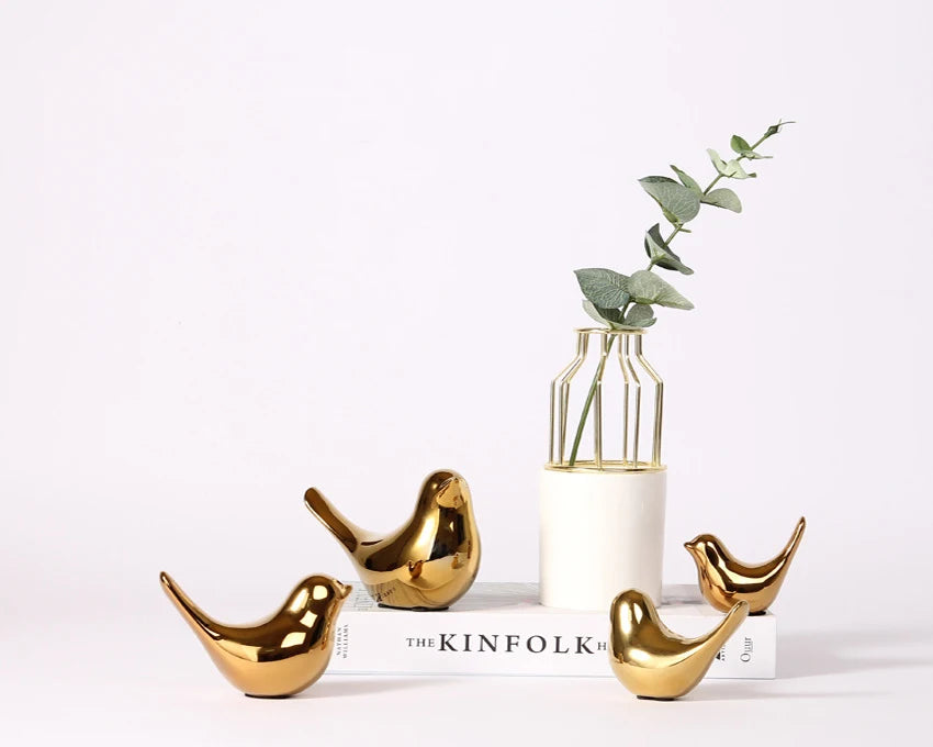 Nordic Ceramic Gold Animal Statue jewelry