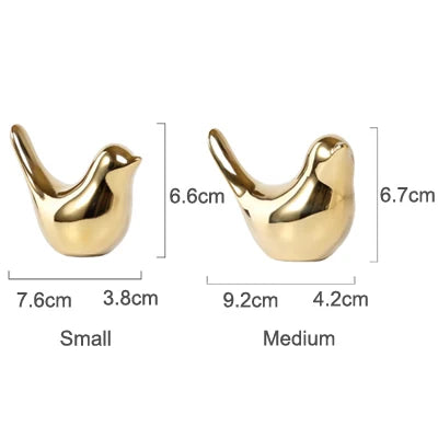 Nordic Ceramic Gold Animal Statue jewelry