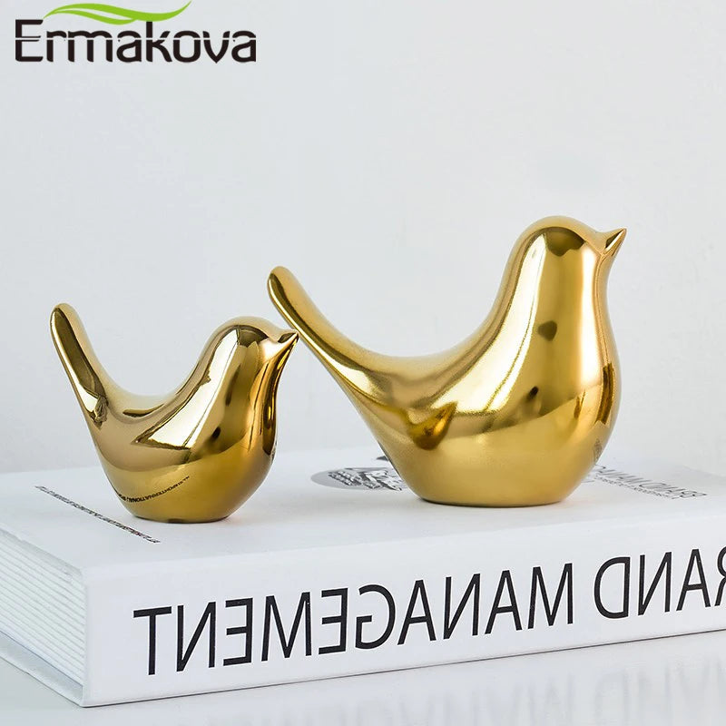 Nordic Ceramic Gold Animal Statue jewelry