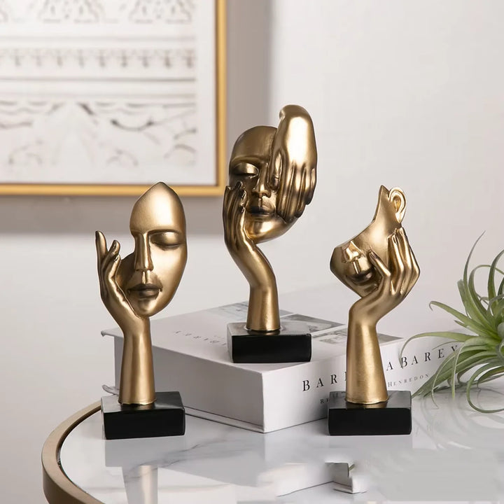 Nordic Resin Abstract Face Sculpture