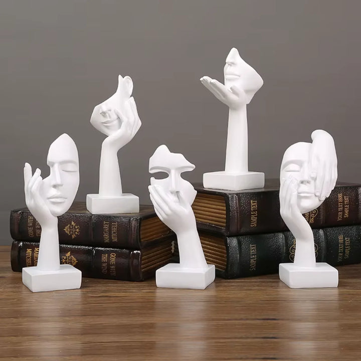 Nordic Resin Abstract Face Sculpture