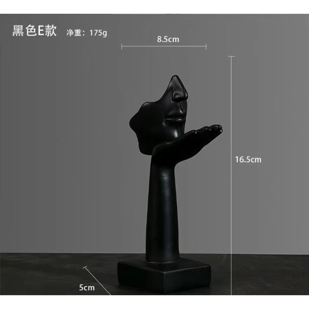 Nordic Resin Abstract Face Sculpture