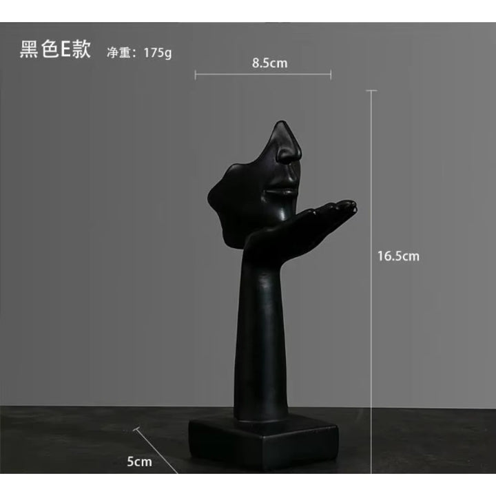 Nordic Resin Abstract Face Sculpture