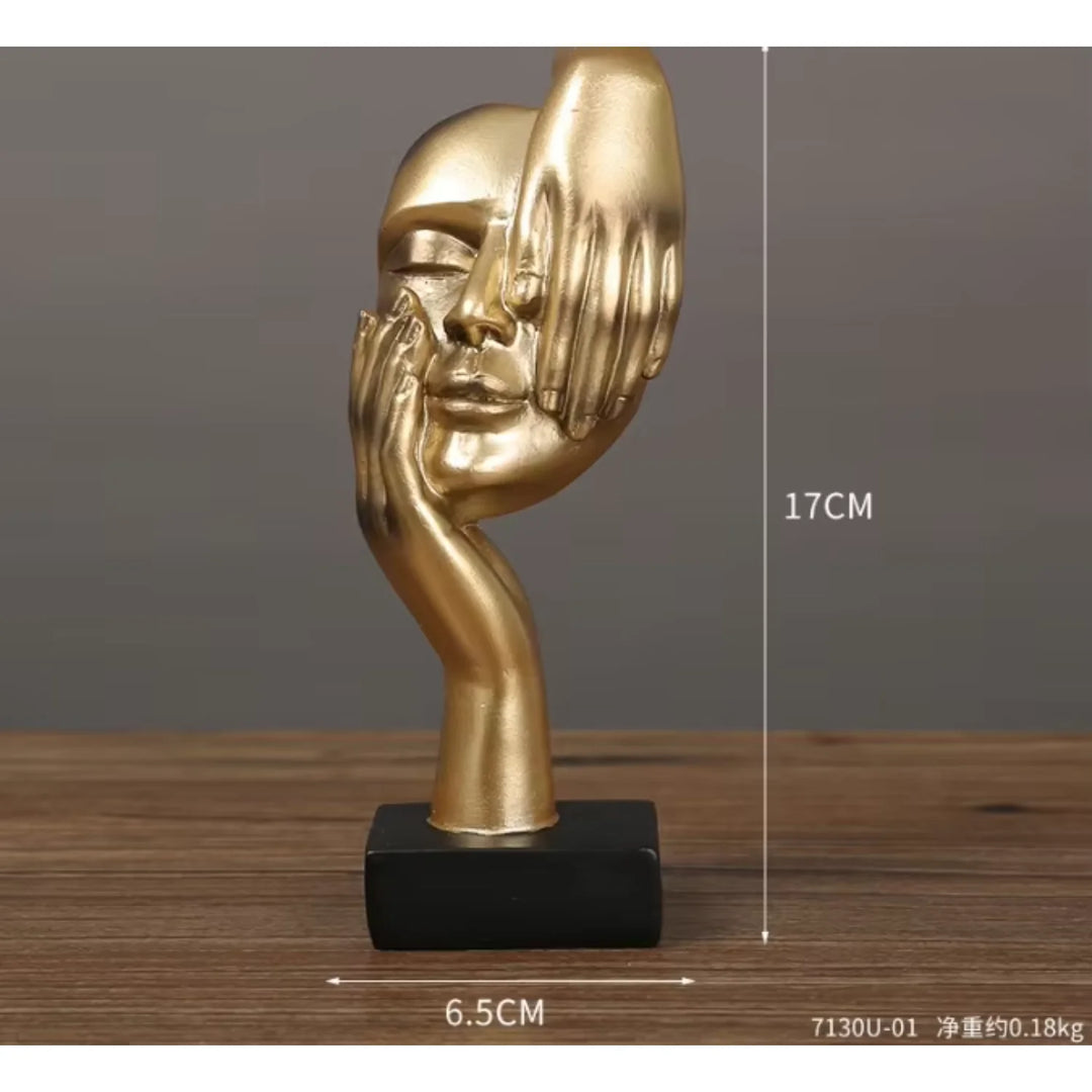 Nordic Resin Abstract Face Sculpture