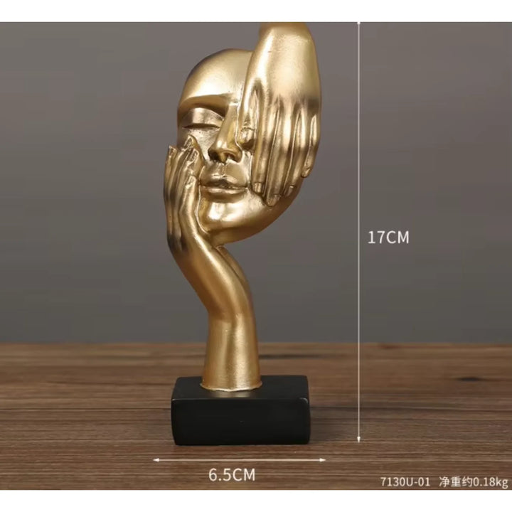 Nordic Resin Abstract Face Sculpture