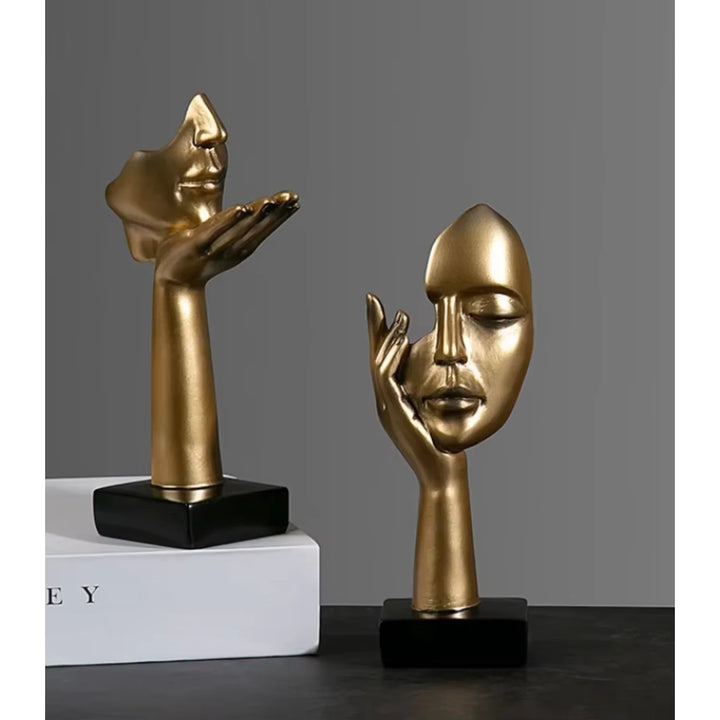 Nordic Resin Abstract Face Sculpture