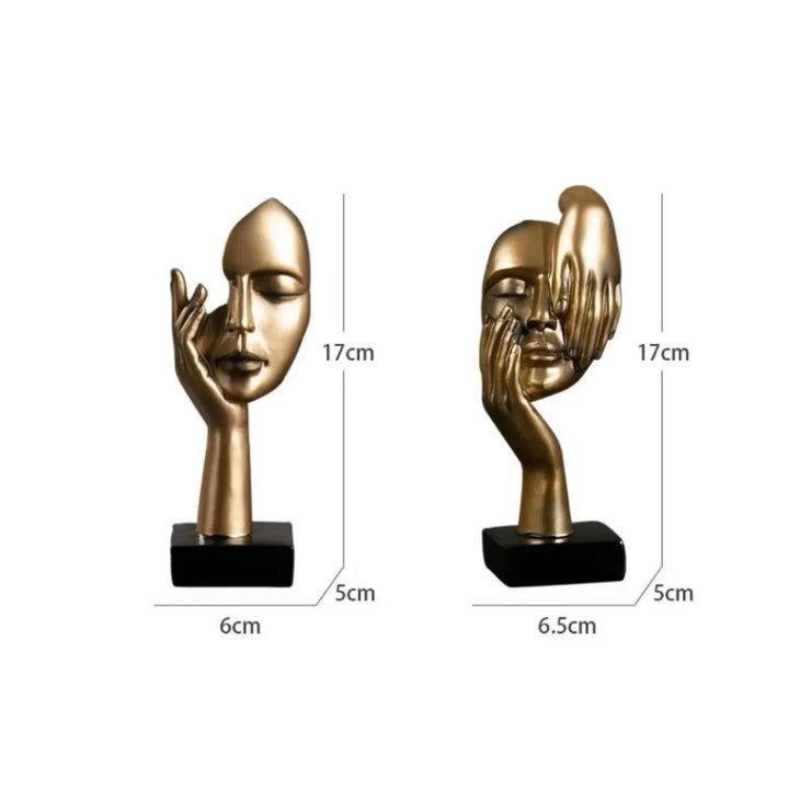 Nordic Resin Abstract Face Sculpture