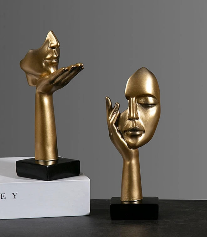 Nordic Resin Abstract Face Sculpture