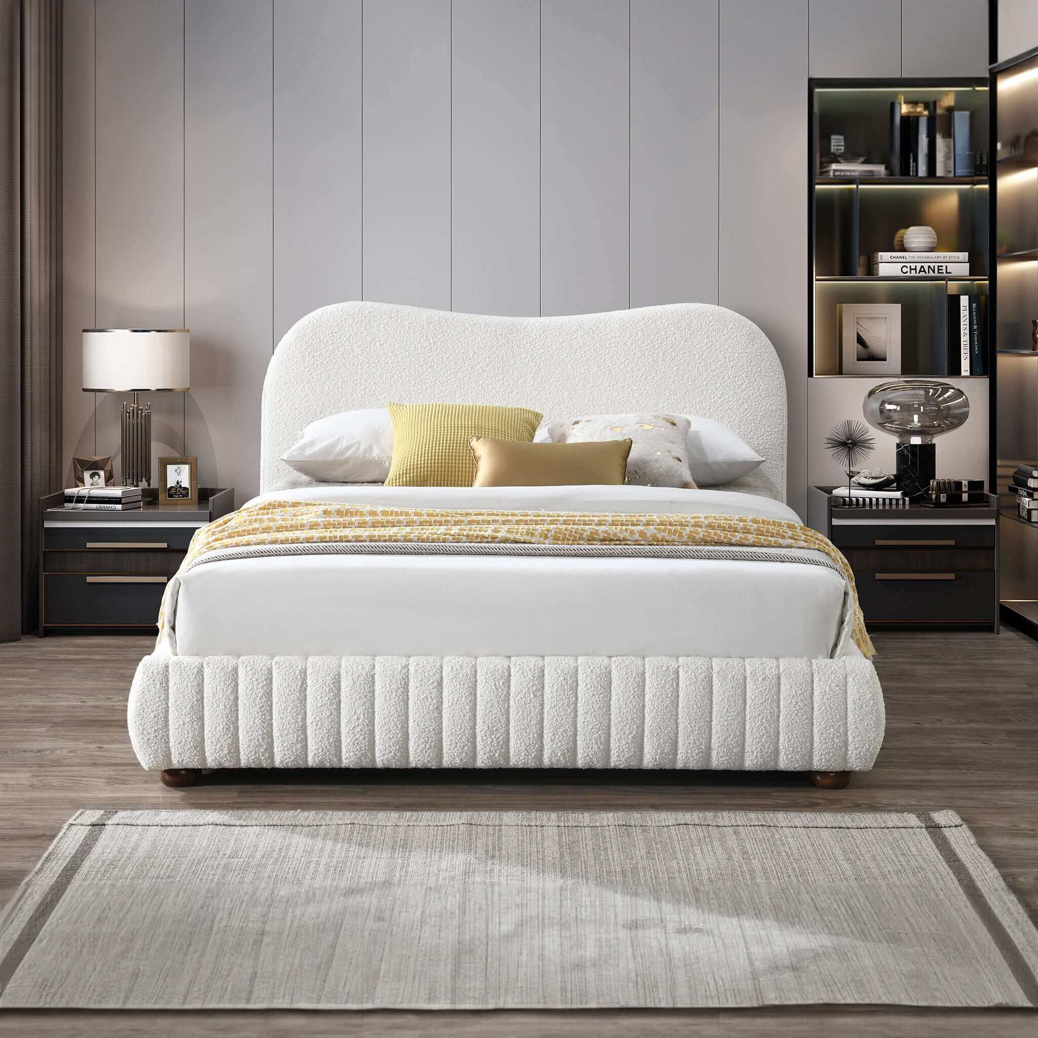 Norme Boucle Upholstered Bed