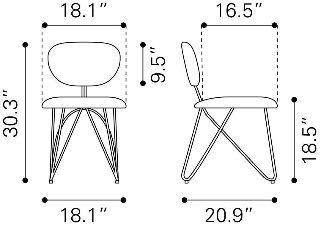 Novi Dining Chair Maroon Brown