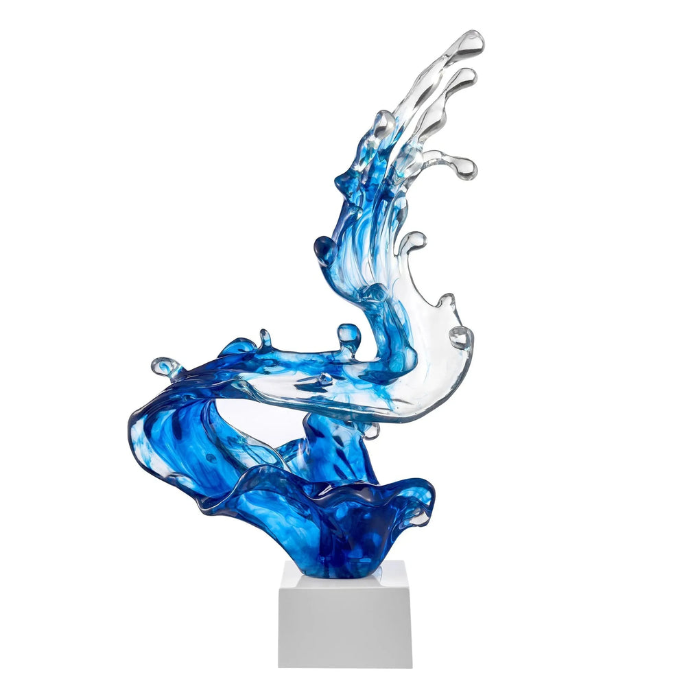 Ocean Blue Breaker Wave Sculpture