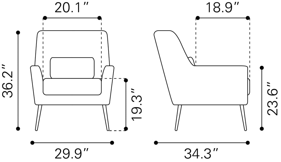 Ontario Accent Chair Vintage Black