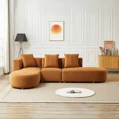 Orby Velvet Sectional Sofa Left Facing