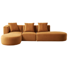 Orby Velvet Sectional Sofa Left Facing