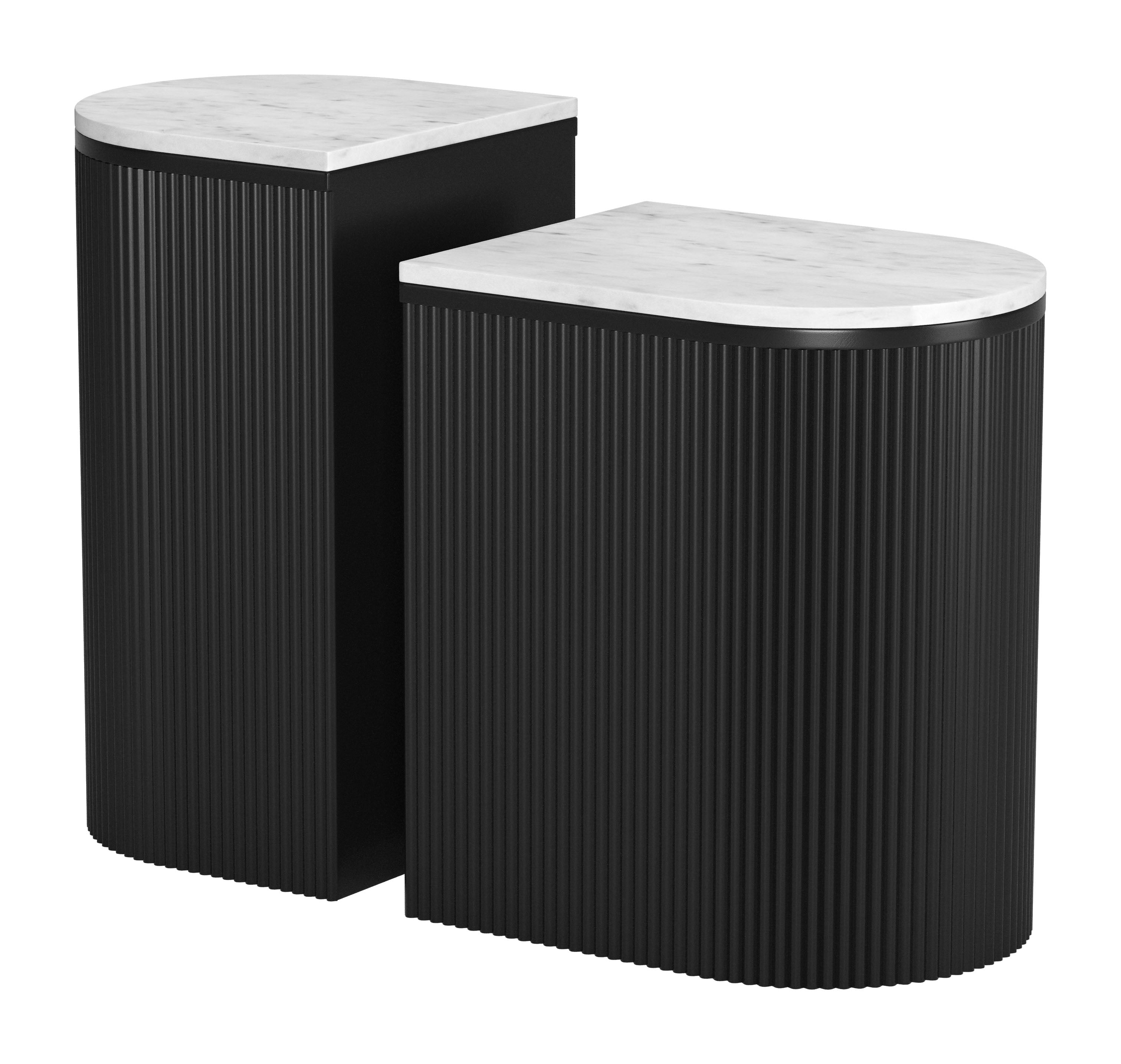 Ormara Side Table Set (2-Piece) White & Black