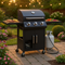 Professional 3-Burner Mobile Gas Grill with Complete Outdoor Cooking Station