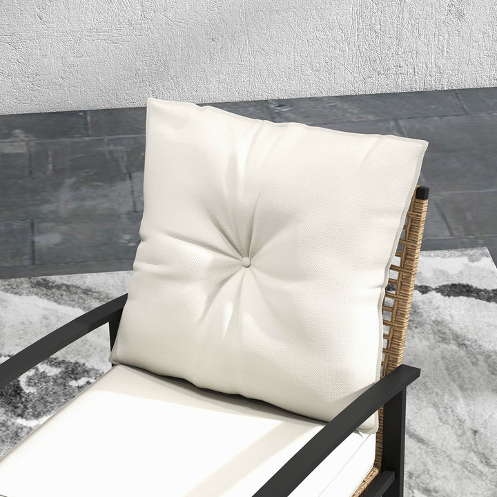 Outsunny 3-Piece White Wicker Bistro Set