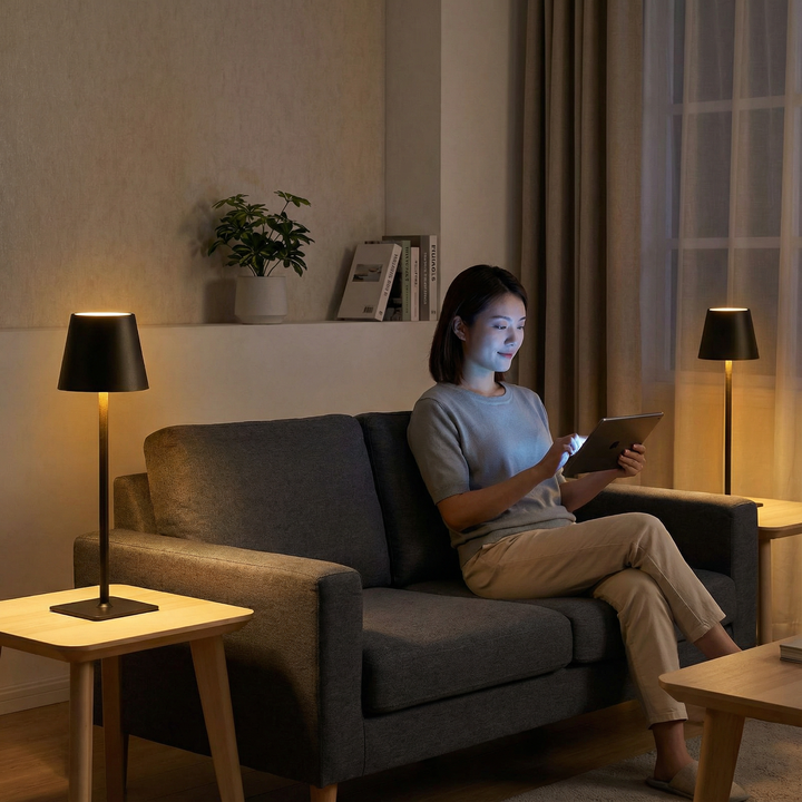 Cordless Table Lamp 2-Pack 5200mAh Built-in Rechargeable Battery Desk Lamp Black