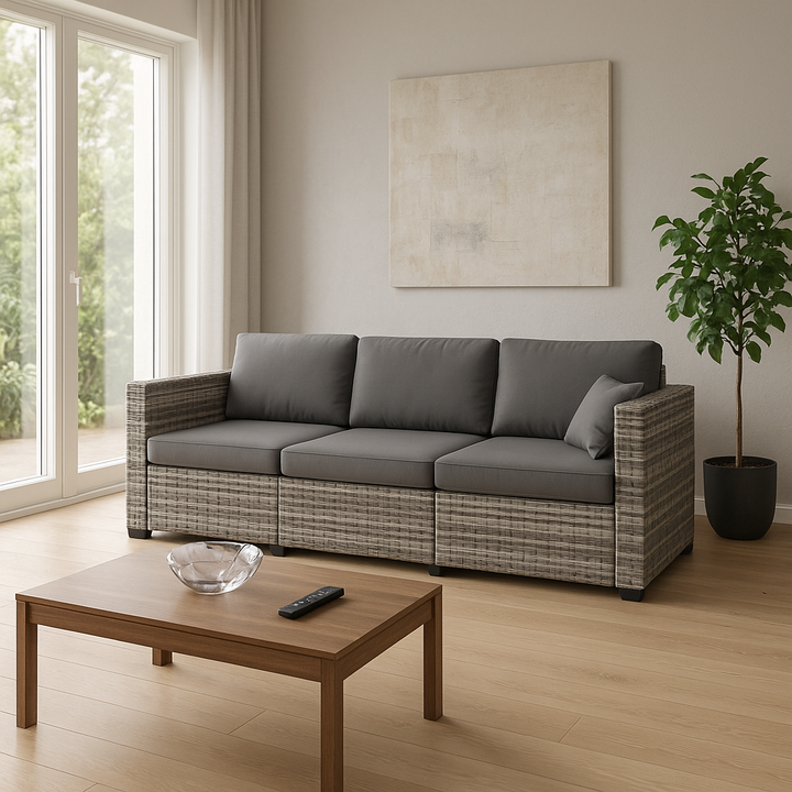 PE Rattan 3-Seat Sofa